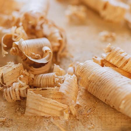 Timber frame wood chippings